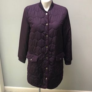 LOGO by Lori Goldstein quilted coat snap closure